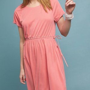 Anthropologie Pink Waisted Cupro Dress